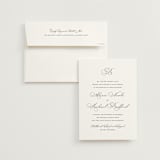"Initial" - Wedding Invitations in Pearl by Jennifer Postorino - Invitation with Envelope