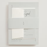 "Signature Script" - Wedding Invitations in Mint by Michelle Taylor - Assembled with Belly Band