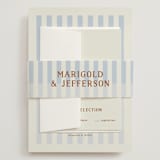 "Stripes" - Wedding Invitations in Wave by Kelly Watkins - Assembled with Belly Band