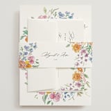 "Floral Pop" - Wedding Invitations in Tropical by Itsy Belle Studio - Assembled with Belly Band