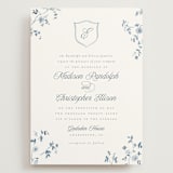 "Wildflower Corners" - Wedding Invitations in Bluebell by Everett Paper Goods - Front