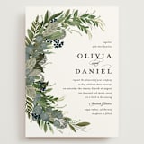 "Side Swept" - Wedding Invitations in Navy by Susan Moyal - Front