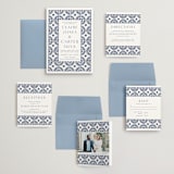 "watercolor tile" - Wedding Invitations in Cobalt by Katharine Watson - Invitation Suite
