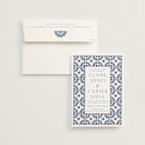 "watercolor tile" - Wedding Invitations in Cobalt by Katharine Watson - Invitation with Envelope