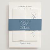 "Modern Romance" - Wedding Invitations in Navy by Hooray Creative - Assembled with Belly Band