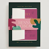 "Miami" - Wedding Invitations in Bird of Paradise by Ashley DeMeyere - Assembled with Belly Band