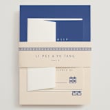 "two toned" - Wedding Invitations in Marseille Bleu by Deborah Chou - Assembled with Belly Band