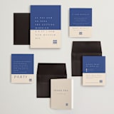 "two toned" - Wedding Invitations in Marseille Bleu by Deborah Chou - Invitation Suite