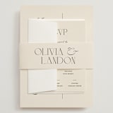"The Manor" - Wedding Invitations in Buff by Pixel and Hank - Assembled with Belly Band