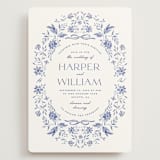 "Daisy Toile" - Wedding Invitations in Blue Willow by Susan Zinader - Front