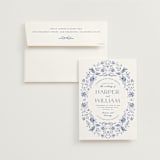 "Daisy Toile" - Wedding Invitations in Blue Willow by Susan Zinader - Invitation with Envelope