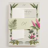 "Tropical garden" - Wedding Invitations in Lime by Elly - Assembled with Belly Band