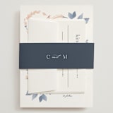 "Cascading Floral" - Wedding Invitations in Lagoon by Corinne Malesic - Assembled with Belly Band