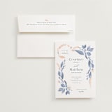 "Cascading Floral" - Wedding Invitations in Lagoon by Corinne Malesic - Invitation with Envelope