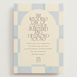 "Checker Wash" - Wedding Invitations in Ivory by Baumbirdy - Front