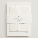 "Aristocratic" - Wedding Invitations in Sky by Creo Study - Assembled with Belly Band
