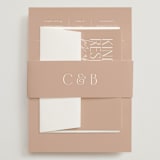 "Overlap" - Wedding Invitations in Terracotta by Kelly Schmidt - Assembled with Belly Band