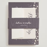 "Garden Lights" - Wedding Invitations in Plum by Hooray Creative - Assembled with Belly Band