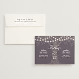 "Garden Lights" - Wedding Invitations in Plum by Hooray Creative - Invitation with Envelope