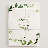 "Greenery" - Wedding Invitations in Fern by Susan Moyal - Assembled with Belly Band