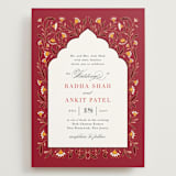 "Jaipur" - Wedding Invitations in Ruby by Mansi Verma - Front