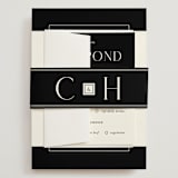 "Simple Elegance" - Wedding Invitations in Onyx by Monika Konieczna - Assembled with Belly Band