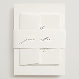 "Delicate Script" - Wedding Invitations in Cotton by Angela Thompson - Assembled with Belly Band