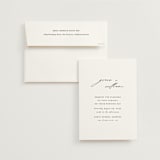 "Delicate Script" - Wedding Invitations in Cotton by Angela Thompson - Invitation with Envelope