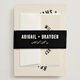 "Spin" - Wedding Invitations in Cream by Pixel and Hank - Assembled with Belly Band
