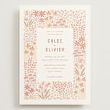 "Floral Border" - Wedding Invitations in Peach by Pippa Shaw - Front