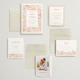 "Floral Border" - Wedding Invitations in Peach by Pippa Shaw - Invitation Suite