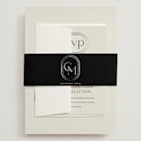 "Modern Monogram" - Wedding Invitations in Latte by Jackie Crawford - Assembled with Belly Band