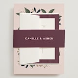"Wild Peonies" - Wedding Invitations in Blush by Cindy Reynolds - Assembled with Belly Band