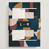 "Abstract Jewels" - Wedding Invitations in Noir by Maria Alou - Assembled with Belly Band
