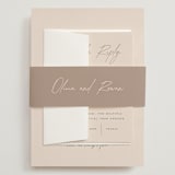 "Sunset Beach" - Wedding Invitations in Sand by Owl and Toad - Assembled with Belly Band