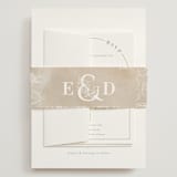 "Floral Ampersand Monogram" - Wedding Invitations in Toffee by Amanda Day - Assembled with Belly Band
