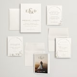 "Floral Ampersand Monogram" - Wedding Invitations in Toffee by Amanda Day - Invitation Suite