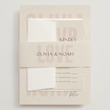 "Salted" - Wedding Invitations in Blush by Pixel and Hank - Assembled with Belly Band