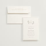 "Monogrammed" - Wedding Invitations in Taupe by Chris Griffith - Invitation with Envelope