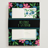 "Embroidery" - Wedding Invitations in Noche by Jackie Crawford - Assembled with Belly Band