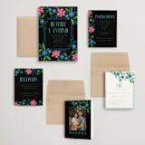 "Embroidery" - Wedding Invitations in Noche by Jackie Crawford - Invitation Suite