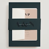 "Centro" - Wedding Invitations in Midnight by Up Up Creative - Assembled with Belly Band