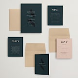 "Centro" - Wedding Invitations in Midnight by Up Up Creative - Invitation Suite