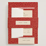"Mizu Pattern" - Wedding Invitations in Ruby by Kanika Mathur - Assembled with Belly Band