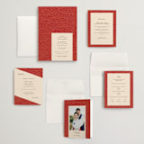 "Mizu Pattern" - Wedding Invitations in Ruby by Kanika Mathur - Invitation Suite
