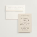 "Tendu" - Wedding Invitations in Creme by Carly Reed Walker - Invitation with Envelope