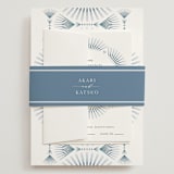 "AKARI" - Wedding Invitations in Wave by Melanie Kosuge - Assembled with Belly Band