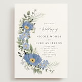 "Botanical Swag" - Wedding Invitations in Periwinkle by Susan Moyal - Front