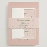 "Crazy Little Thing Called Love" - Wedding Invitations in Avocado by Helena Vitto - Assembled with Belly Band