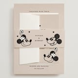 "Disney's Retro Mickey Mouse and Minnie Mouse" - Wedding Invitations in Retro by Sumak Studio - Assembled with Belly Band
